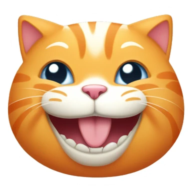 a cartoon fat orange cat smiling with all teeth sticker
