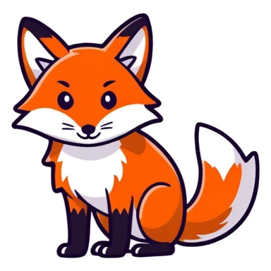 Red hungry fox sticker