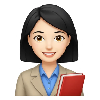 Women, professionals, teachers, black hair sticker