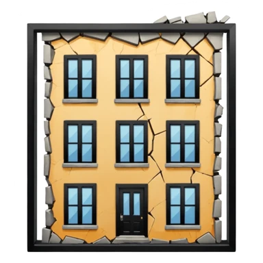 Apartment that is cracking and collapsing sticker