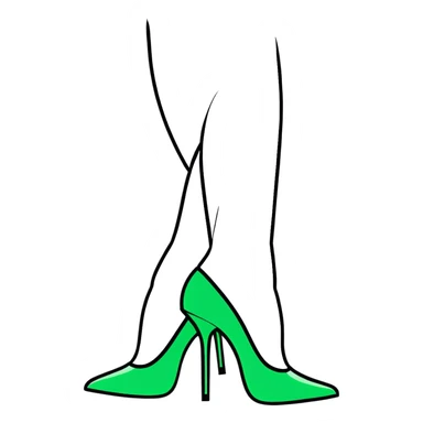 women's high heels green sticker