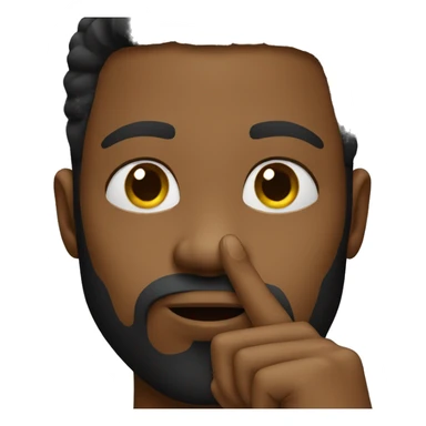 black man with a finger on mouth sticker
