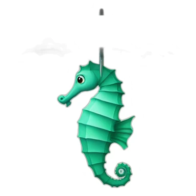 seahorse under an umbrella sticker