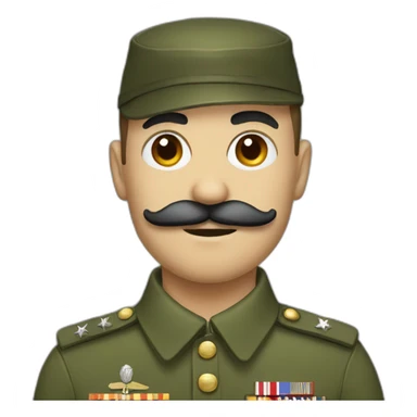 military man with a little moustache sticker