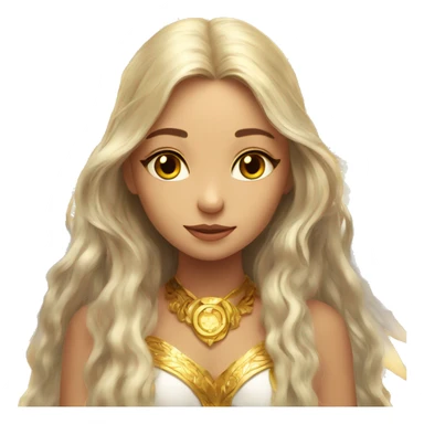 big wings, sun, gold, Beautiful, fairy, long hair sticker