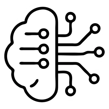 Circuit brain representing artificial intelligence, minimal design sticker