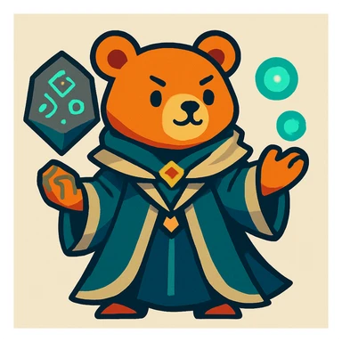 cute bear inspired by awakening sage from Black Desert Online sticker