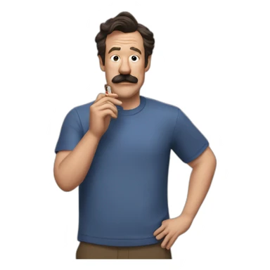 Ted Lasso smoking a side of beef sticker