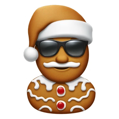 gingerbread santa with sunglass sticker