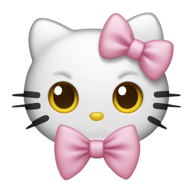 hello kitty face with baby pink bow sticker