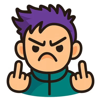 Transform this face into a cute emoji-style icon with minimalistic, bold lines, bright colors, playful and expressive features, suitable for a small emoji. Remove the background. sticker