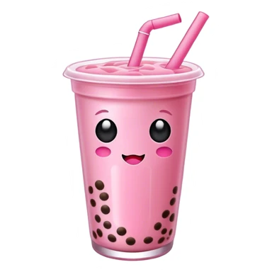 Pink boba drink sticker