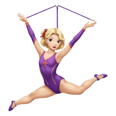 a blonde female circus performer training for an aerial act sticker