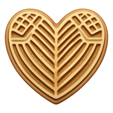 Beige heart waffle emoji sticker