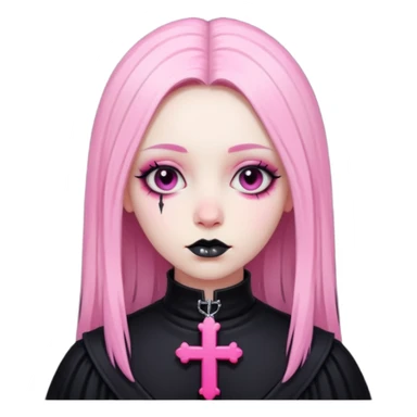 black pink goth cross  sticker