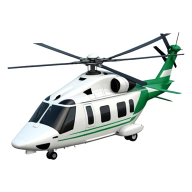 AgustaWestland AW139 - Leonardo (Model Year: 2022) (Iconic colour: White with green accents) sticker