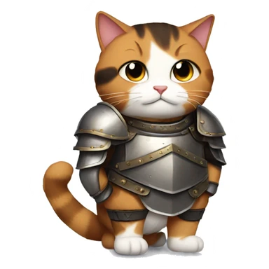 Fat calico cat with armor  sticker