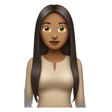 Tan skin woman with long back straight hair middle part sticker