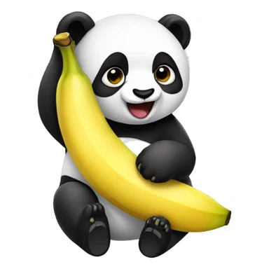 Panda eat banana sticker