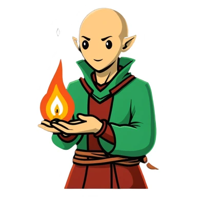 Solas from Dragon Age casting magic spell sticker