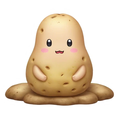 kawaii sanrio meditating potato landscape sticker