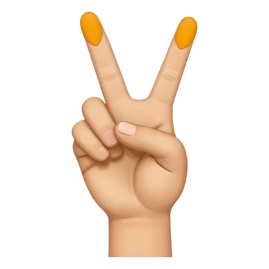 Create an emoji of a hand, peace sign with the thumb is open sticker