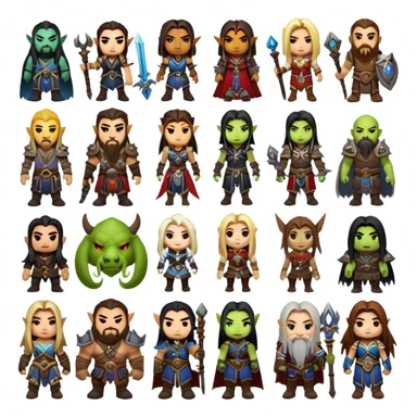 сненерируй эмодзи персонажей из world of warcraft sticker