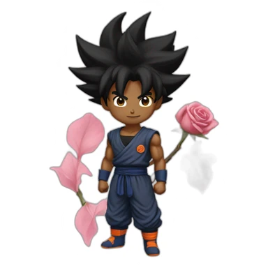 Black-goku-rose sticker