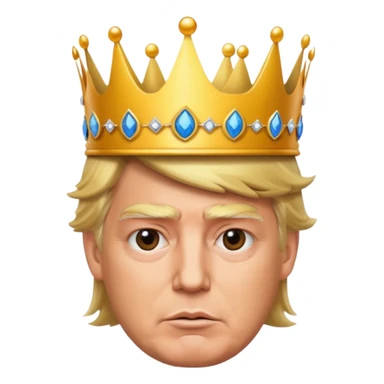 face of donald trump wearing a crown sticker