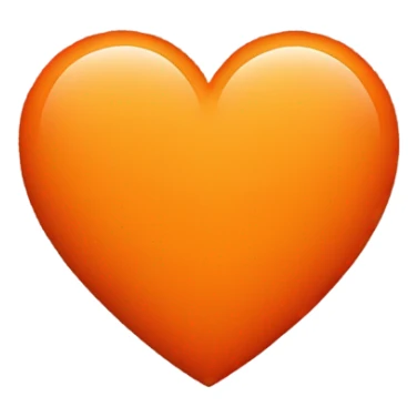 Aesthetic orange heart and inside it a smaller dark orange heart  sticker