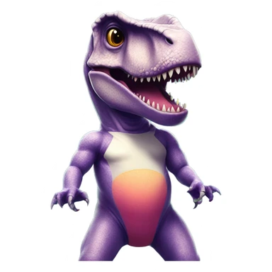 t-rex in a bathing suit in space  sticker