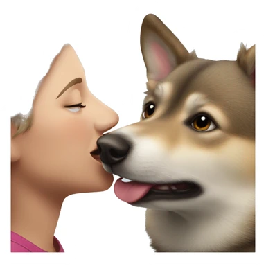 A Swedish Vallhund kiss a man sticker