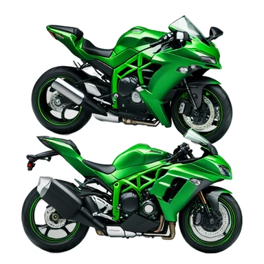 green kawasaki ninja H2 sticker
