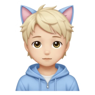 Shiny Blushing Cute Kawaii Beautiful Shota Anime Catboy Trending Style Cottagecore Pastelcore  sticker