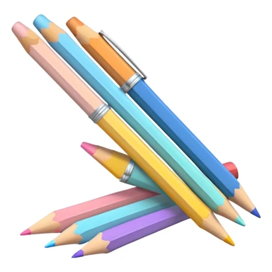 LAPIS , CANETA E REGUA EM TONS PASTEL ESCOLA sticker