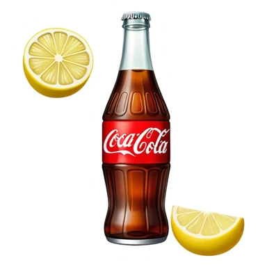 coca cola with lemon sticker