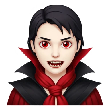 Vampire with red scarf and fangs  sticker