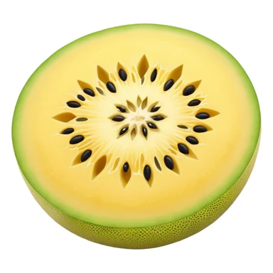 whole yellow melon with slice on right side  sticker