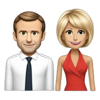 Emmanuel Macron sur le dos de Brigitte Macron sticker