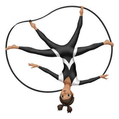 Acrobacias aéreas en tela mujer blanca con negro  sticker