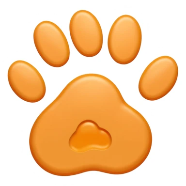 a very light pale pastel yellowy orange pawprint sticker