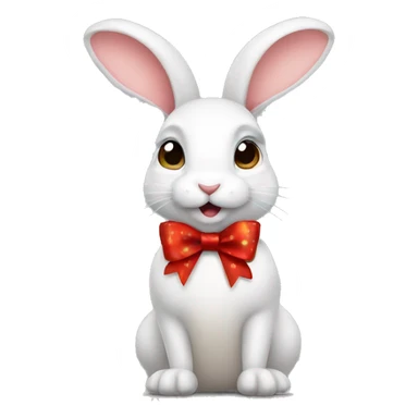 Little rabbit with christmas bow  sticker