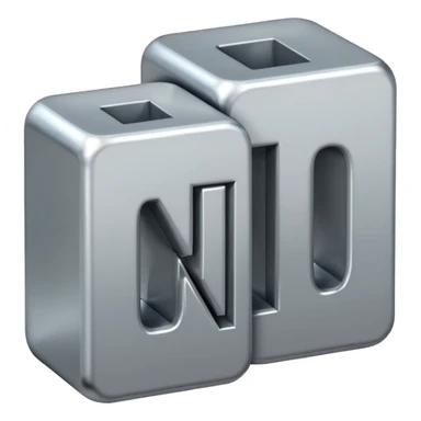 two letters beside eachother the first one says N and the second says O sticker