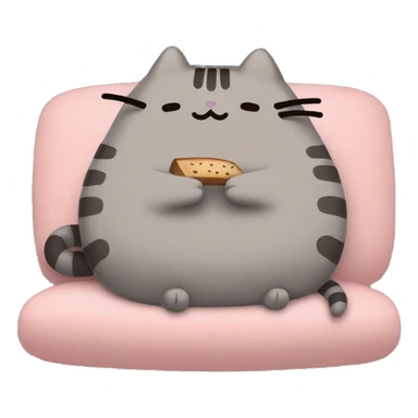 Pusheen staying cozy during a Netflix binge sticker