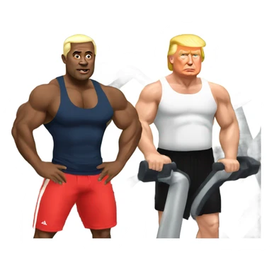Trump and Putin at the gym sticker