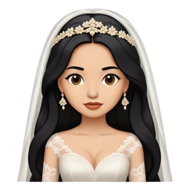 hispanic women with long black hair getting married sticker