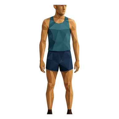 tall athlete standing in vest and shorts sticker