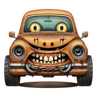 cursed muga chasing car sticker