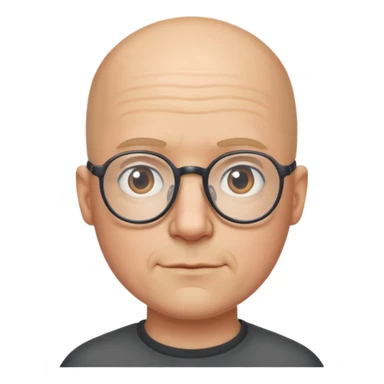 Bald man glasses chin puff sticker
