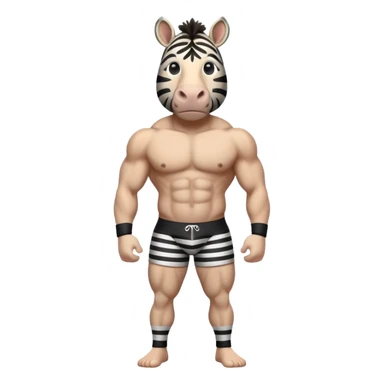 Buff zebra in underwear sticker